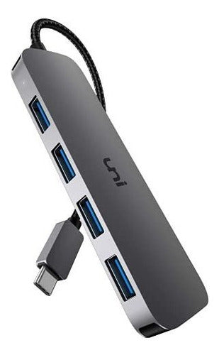 Hub Uni Usb C 4 Puertos Usb 3.0 De Aluminio Con Thunderbolt 0