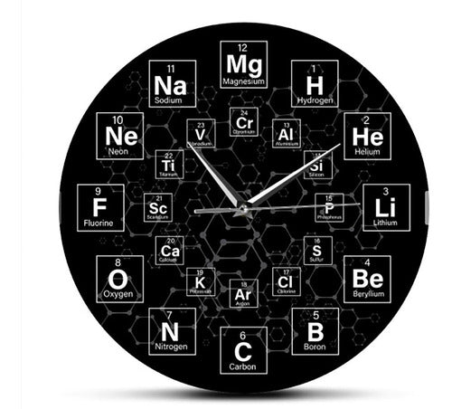 Victorius Design Acrylic Wall Clock Periodic Table of Elements 0