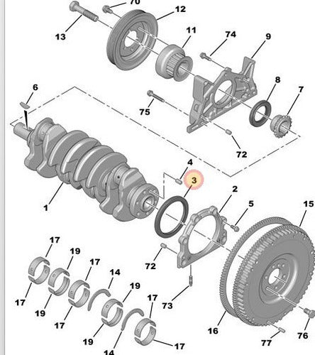 Peugeot Reten De Cigüeñal Motor 1.6 16v Ec5 Lado Volante 0