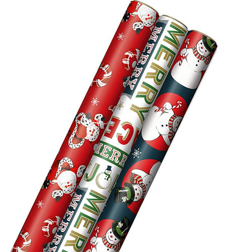 Hallmark Vintage Christmas Wrapping Paper Cut Lines On Reverse 0