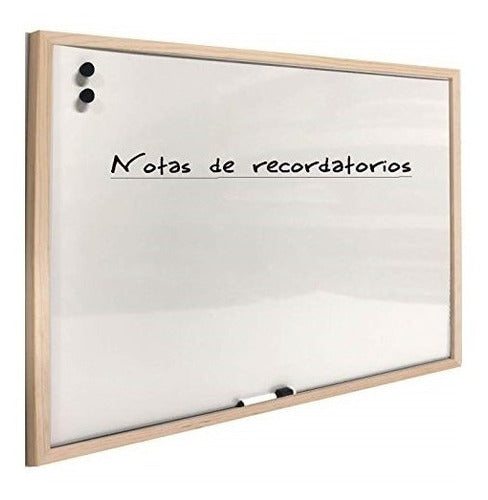 Pizarra Blanca 50 X 70 Cm Para Marcador Con Borde De Madera 1