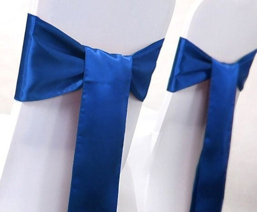 Set of 50 Chair Bows + 12 Table Runners Satin Fabric Ribbons Event Offer 1