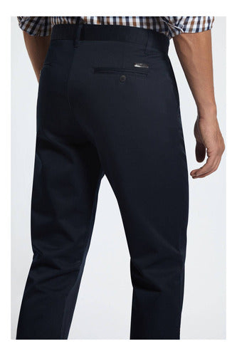 Macowens Pantalón Sport De Gabardina Azul Marino 16232 4