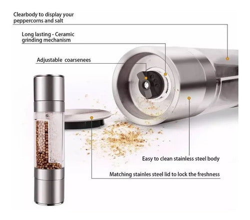 Double Stainless Steel Salt Pepper Spice Grinder Mill for Coffee 1
