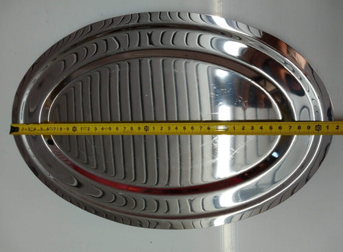 Symbolmayorista Oval Serving Tray 42 cm Stainless Steel 2