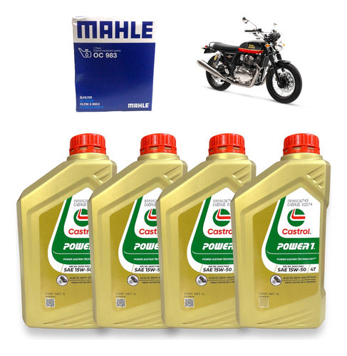 Aceite Castrol 4 L 15w50 + Filtro Royal Enfield Interceptor 0