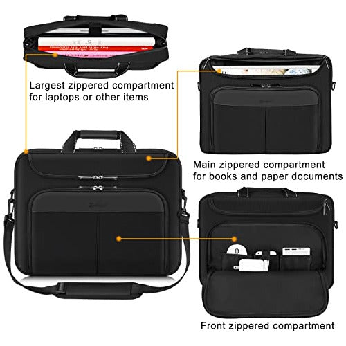 Enkinil Laptop Briefcase, 15.6-16.2 Inches, Waterproof Black 1