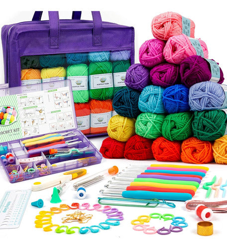 Kit De Crochet Para Principiantes, 1650 Metros, 30 Colores 0