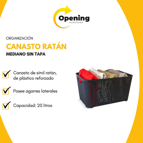 Plastic Rattan Organizer Basket Medium Size by Colombraro 16