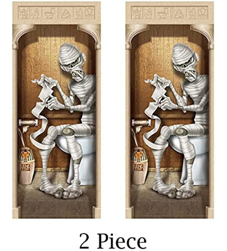 Beistle, 2 Piece Mummy Bathroom Door Covers, 30" x 6' 1