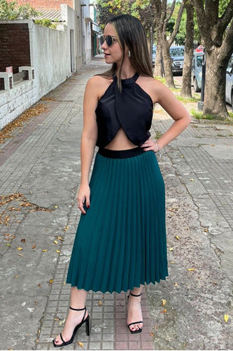 Elegant Trendy Pleated Crepe Skirt Deva 2
