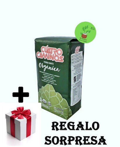 Cuatro Caminos Organic Yerba Mate 500g X 10 U. + Gift 0