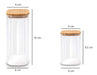 Set of 2 Small Glass Jars with Wooden Lids - Airtight Design 2