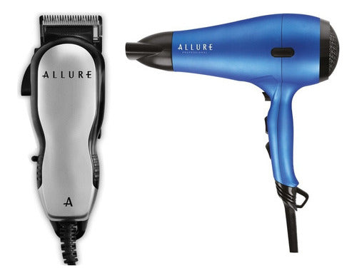 Combo Allure Cortadora De Pelo Barber + Secador Profesional 0