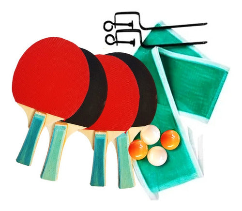 Faydi Set Ping Pong 4 Paletas Pelotas Red Soporte Super Cla Fd4440 5