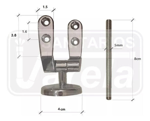 SV Set of Metal Hinges for Short Toilet Seat 1