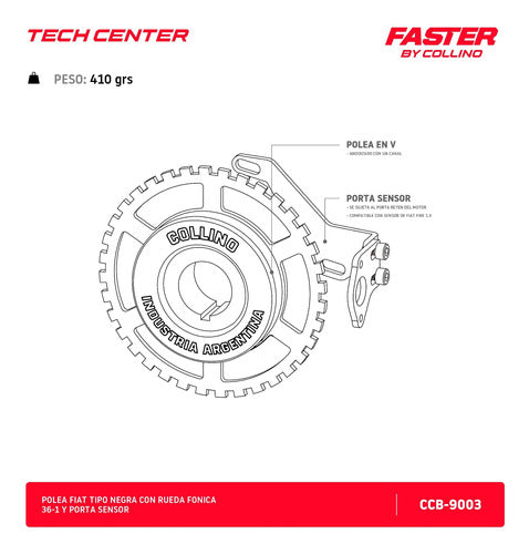 Faster by Collino Polea Fiat 1.6 Negra R Fonica 36-1 Faster 1