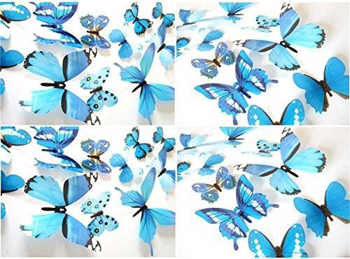 24 Calcomanías De Pared De Mariposa 3d Extraíble Pegatinas 3