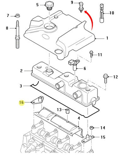 Plaqueta Roscada Fijacion Tapa Valvulas Ford Mondeo 10 11 1