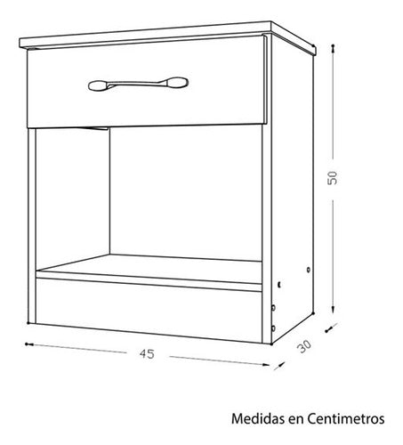 Ricchezze Set 2 Mesas De Luz 1 Cajón Melamina Mesita Ecopack 6