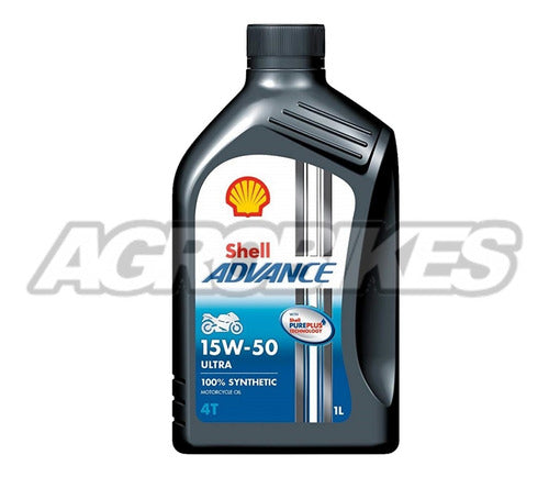 Aceite Shell Advance Ultra 100 % Sintetico 15w-50 Agrobikes 1