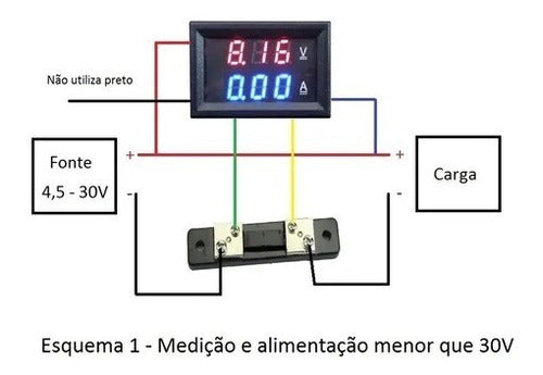 Voltímetro E Amperímetro Digital Led Dc 0-100v 50a C/ Shunt 4