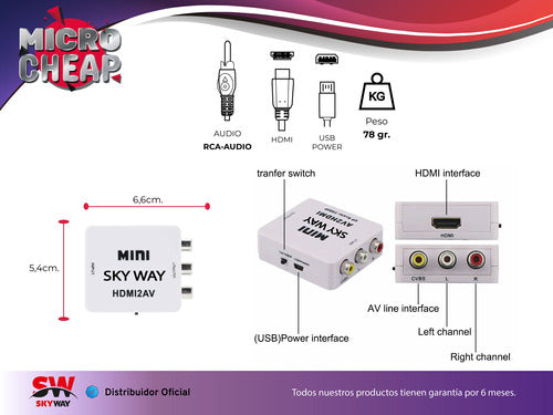 Conversor De Hdmi A Rca Full Hd 1080p Para Tv Por Rca - Co1 1