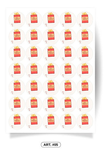 Generic Christmas Stickers - Sheet X35 Units Ø56mm 5