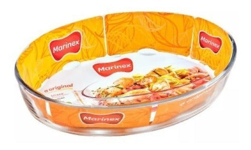 Marinex Asadera Fuente Vidrio Oval 2.4lts 30x21cm Horno 6345 0