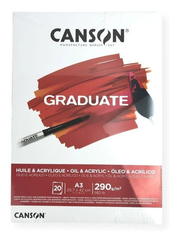 Block Canson Graduate Oleo Acrylic 290g 20 Sheets A3 Microcentro 1