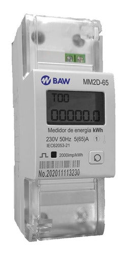 BAW Medidor Consumo Monofásico Digital 65A Bipolar Kw/h 0