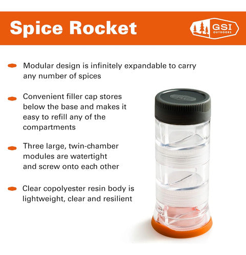 GSI Outdoors Spice Missile Modular Spice Container for Travel and Camping 1