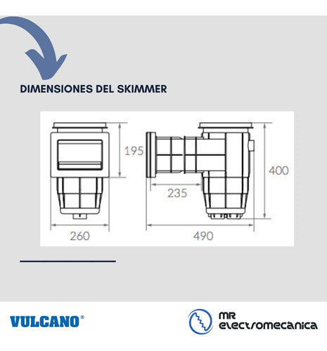 Vulcano Kit for Fiber Glass Pool Installation - Narrow Skimmer 20cm 5