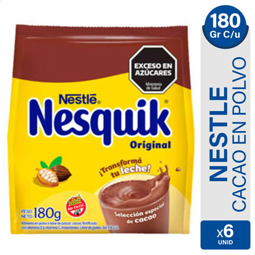 Nesquik Chocolate Cacao En Polvo Chocolatada X6 Unidades 0