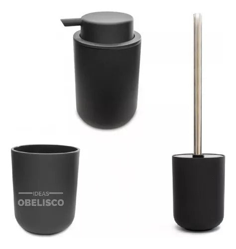 Bathroom Set Denver: Soap Dispenser, Tumbler, Toilet Brush Holder 1