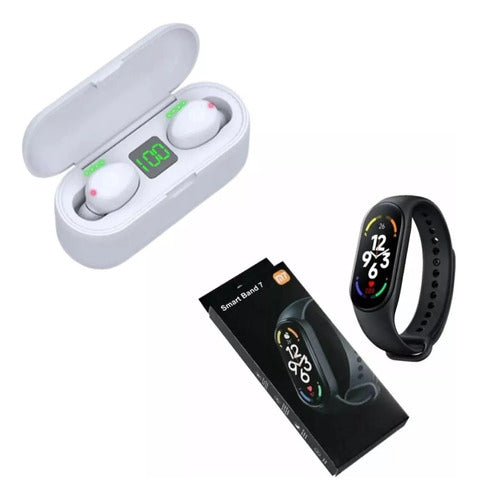 Unistore Combo SmartBand M7 + Wireless Earbud F9 Touch 0