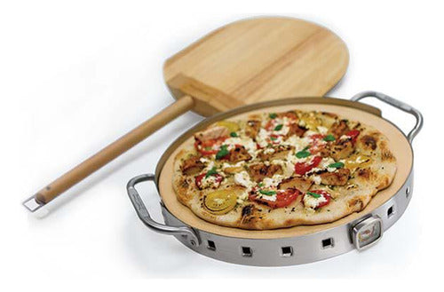 Broil King Pizza Stone with Stainless Steel Base and Pizza Peel 0