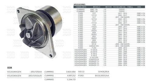 Bomba Agua Camion Vw/ford - Nissan Elec. 3.9/5.9 4/6cil 03.. 1