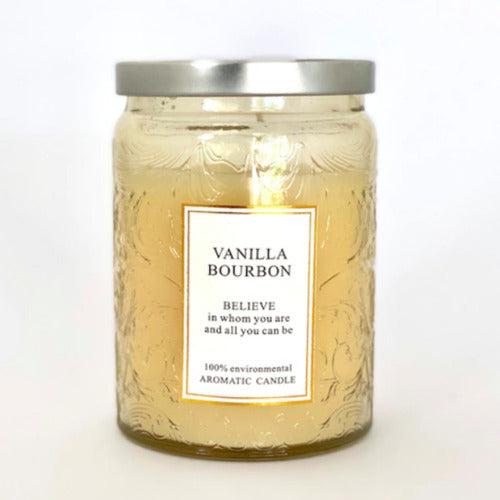 Large Natural Vanilla Scented Jar Candle - Gift Souvenir 0