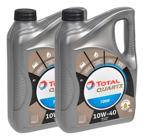 Kit 4 Filtros Y Aceite Total 10w40 Toyota Hilux 2.5 3.0 Td 1