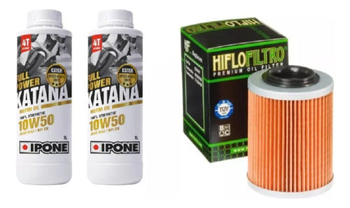 HIFLO + IPONE Kit Service Can Am 800 Outlander 07/15 Oil Filter 0