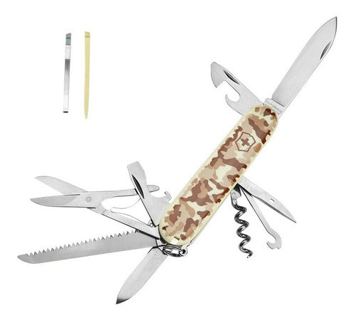 Victorinox Huntsman Camo Beige 15-Function Pocket Knife + Pouch 5
