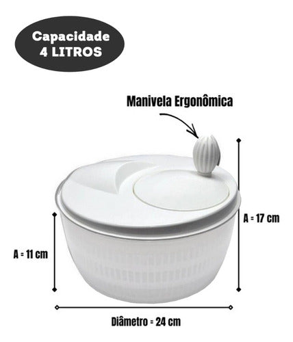 Centrífuga Premium Seca Salada Capacidade 4 Litros Prático 1