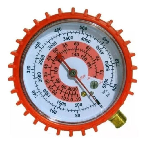 Manometro Alta R410   Con Protector- 800 Psi 0