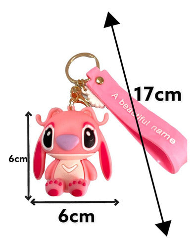 Generic Angel Pink Stitch Rubber Keychain Ideal for Gift 2