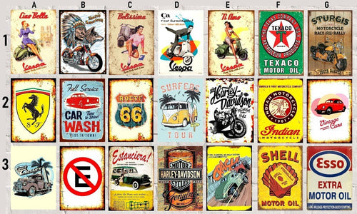 Athenas Vintage Metal Sign 20x15 Cm - Motorcycles 0