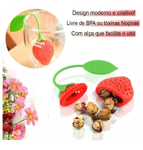 Difusor Chá Silicone Formato De Fruta Coador 1