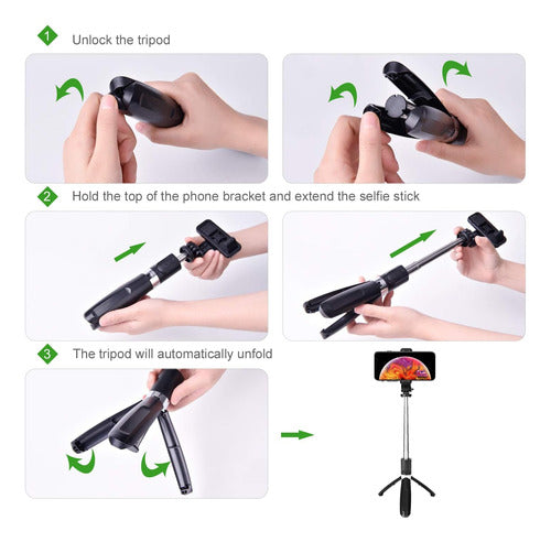 USTINE Trípode Selfie Stick, Bluetooth Selfie Stick Extensible Con 5