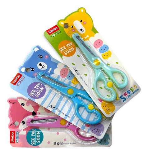 Tijera Infantil Escolar Weibo Kinder Manualidades Niños 0