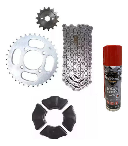 Kit Transmision Cadena Piñon Corona Motomel Blitz 110 0